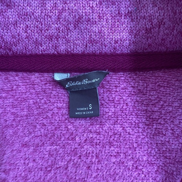 Eddie Bauer Women’s Snap Fleece Pullover Sweater Size S – Pink/Purple - Picture 7 of 14